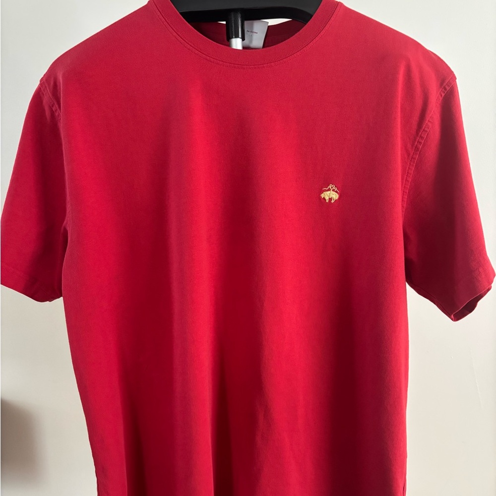 Brooks Brothers Red Short Sleeve Crewneck Tee with Gold Logo